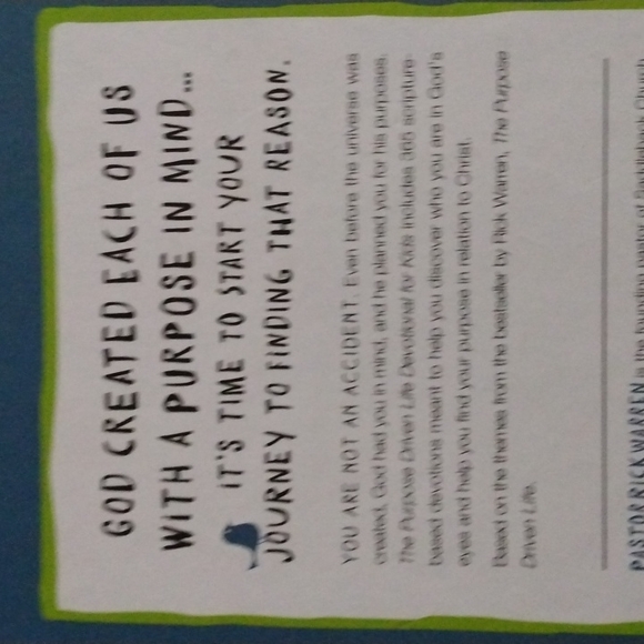 The Purpose Driven Life Devotional for Kids -- Rick Warren - Picture 2 of 8